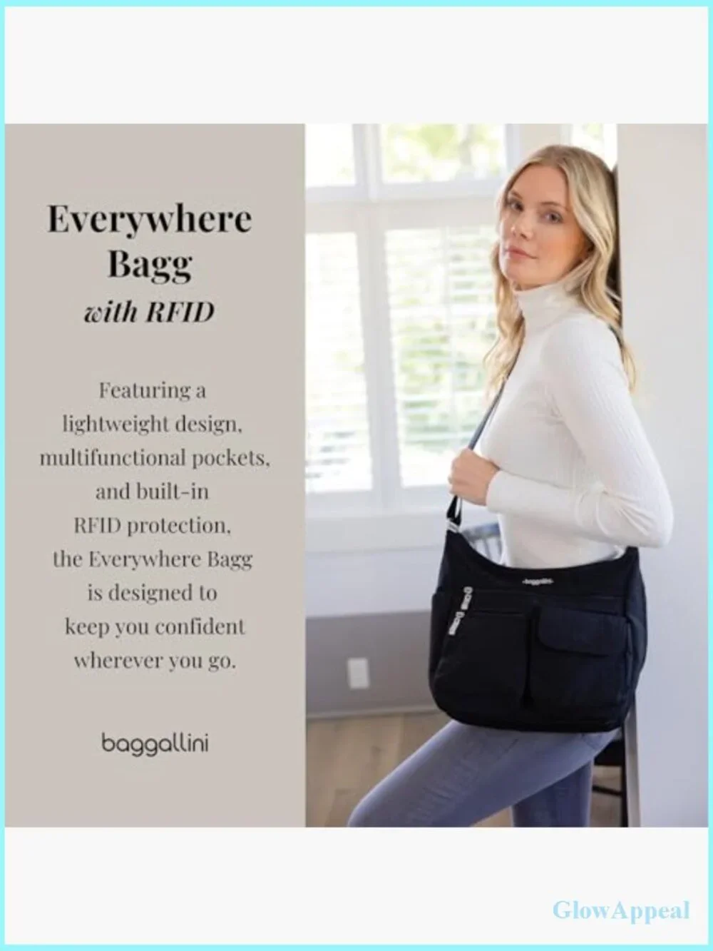 Lightweight Water-Resistant Nylon Hobo Crossbody Bag with RFID